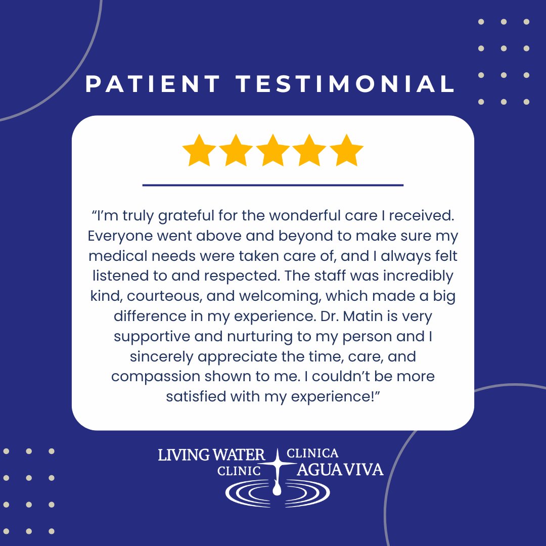 LW_Clinic's tweet photo. 💙 Your kind words mean more to us than you know!

We’re grateful for every patient who trusts us with their care. It’s a blessing to serve our community through Love Through Healthcare. 🙏

📞 Call to schedule (559) 784-5483!

#LivingWaterClinic #LoveThroughHealthcare https://t.co/hpQMcUtRmI