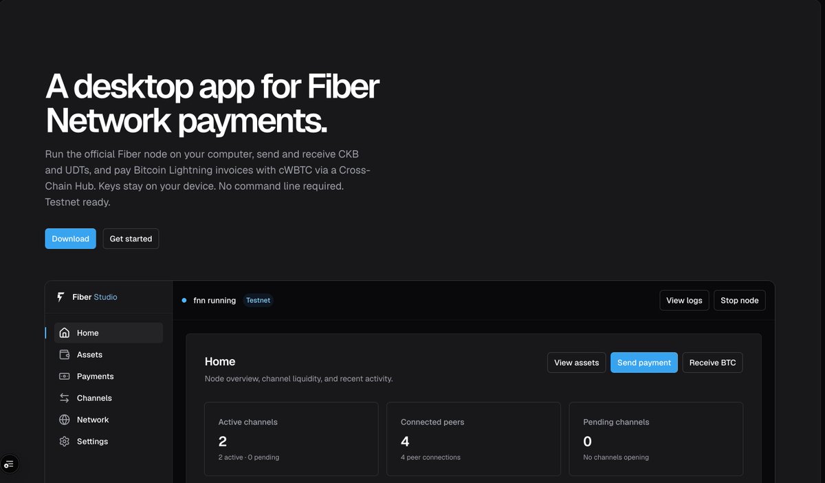 ebubedev's tweet photo. Fiber Studio v1.1.0 is officially live.

You can now execute atomic Bitcoin Lightning swaps directly from your Fiber node on Nervos CKB using Cross-Chain Hub (CCH).

Read the complete release details and testnet guide on Nervos Talk: https://t.co/tpSCjAB8rD https://t.co/vE8Lqi90Kb