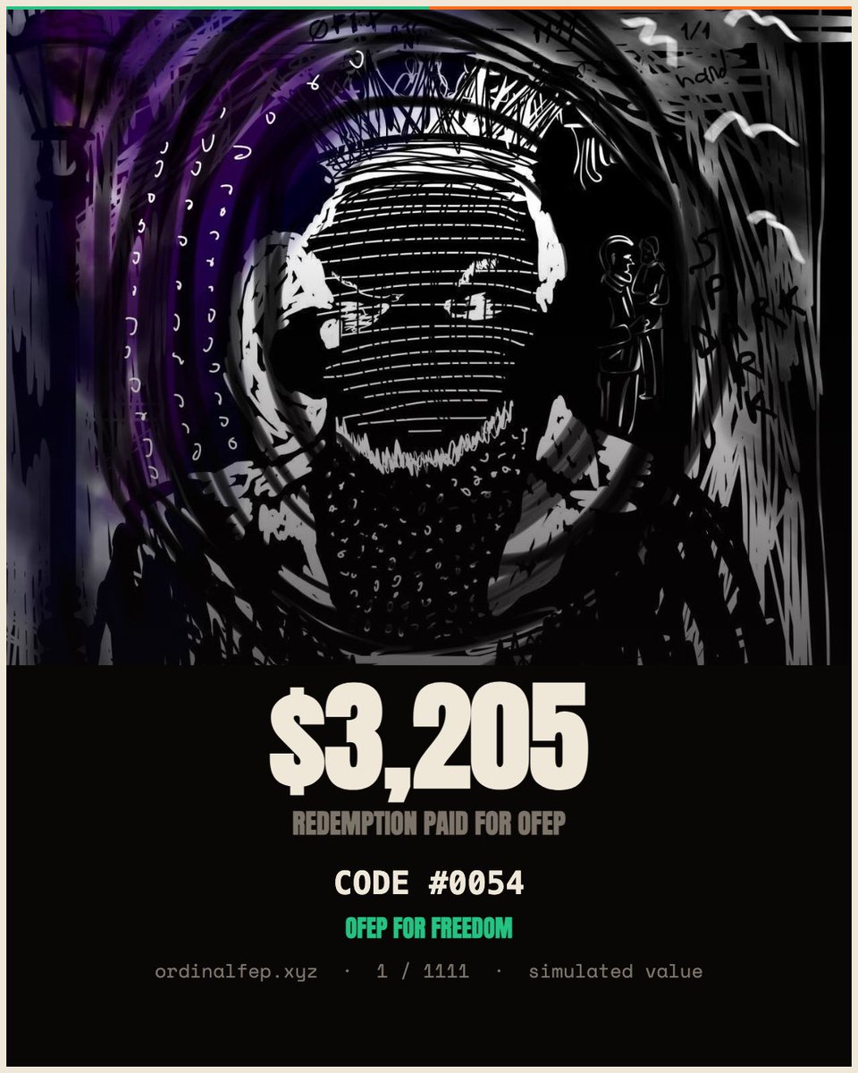 RIPeardrums's tweet photo. @OrdinalFEP I paid $3,205 in redemption for OFEP.
Code #0054 / 1,111.
How much did yours cost? https://t.co/DXU4nfTSeJ https://t.co/YQqQba8JSD