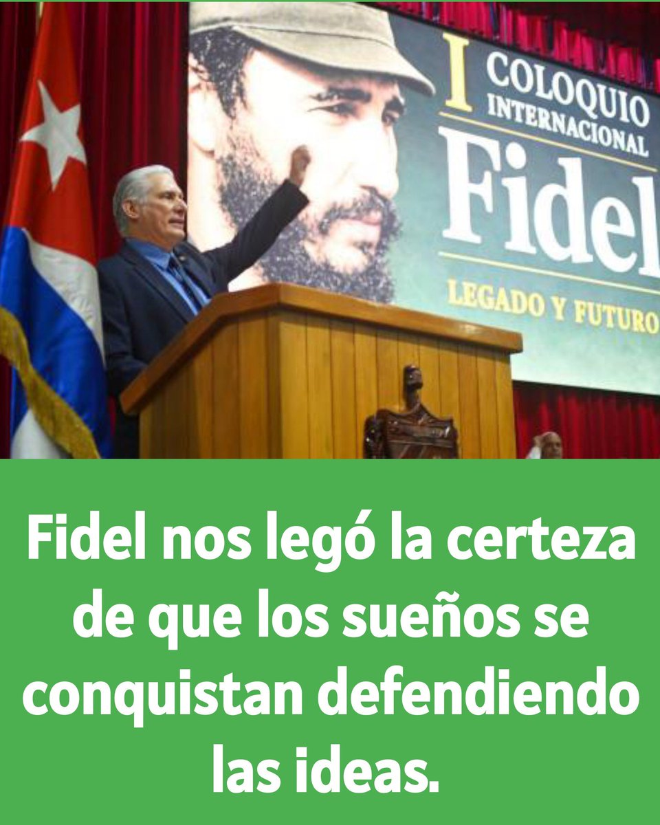 MinfarC's tweet photo. Díaz-Canel: “En Fidel se encuentra no solo a un líder histórico, sino una escuela perenne de trabajo revolucionario”.
#FARCuba https://t.co/7bWQh6RE8y