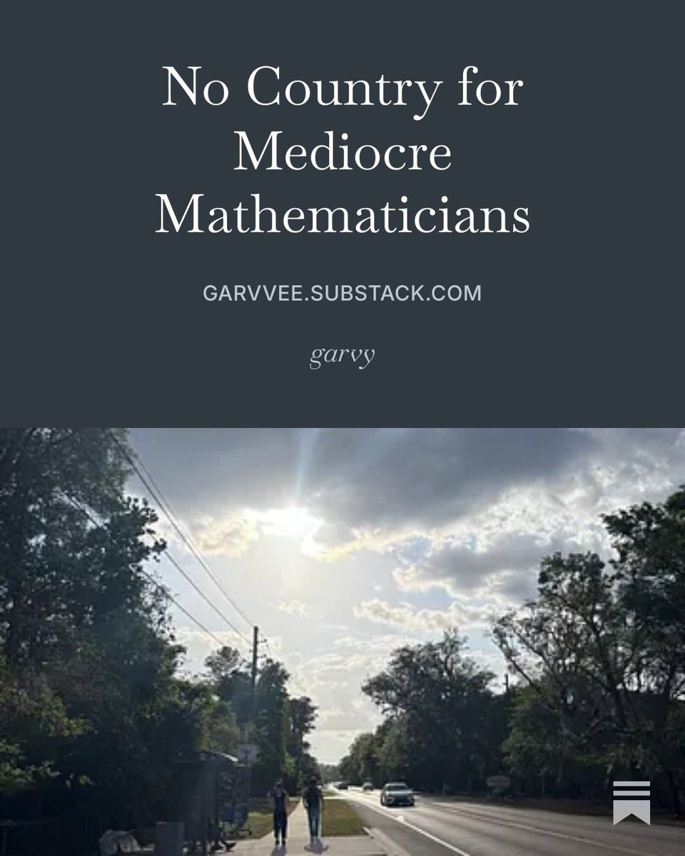 garvvee's tweet photo. Hi! I’ve been tweeting a lot about the state of math recently, but failing to really express the whole of my opinion. So I went and wrote about it long form. Here it is! Check out my first substack article :D

https://t.co/eTHhsMg2uZ https://t.co/9Nw1BRTdSN