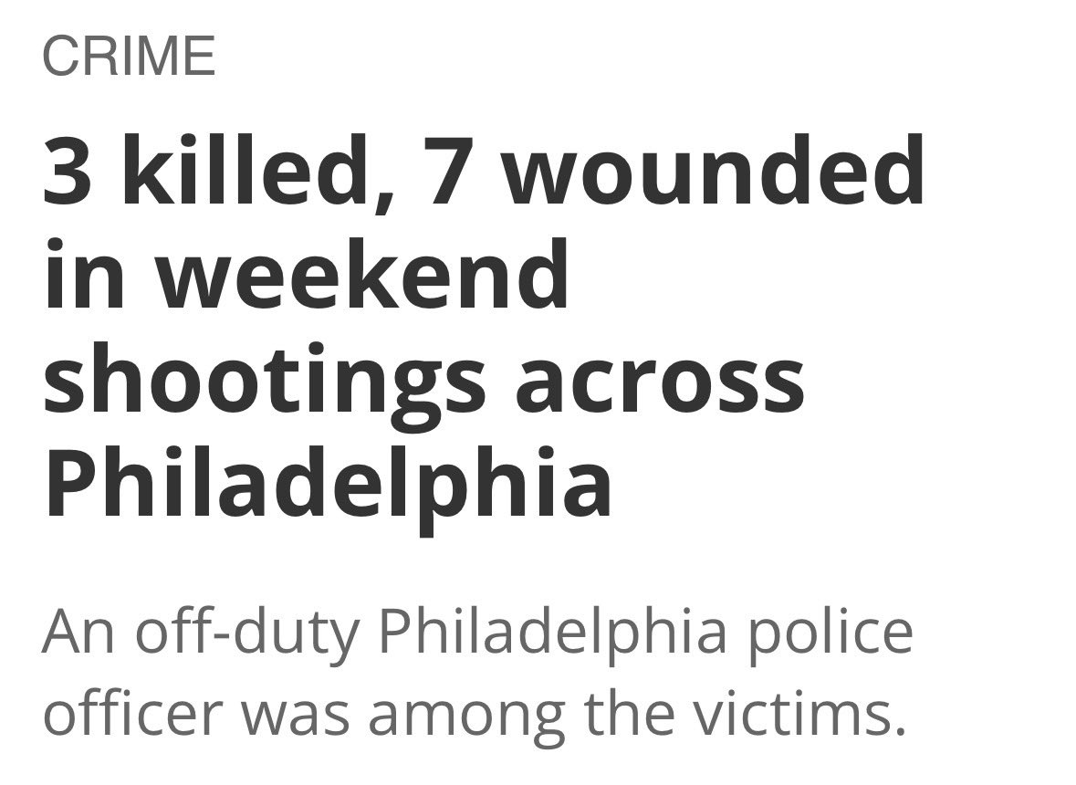 Jim_Jordan's tweet photo. 3 killed and 7 wounded.

Including a police officer.

Democrat-run Philadelphia. https://t.co/vXA5qR2GTD