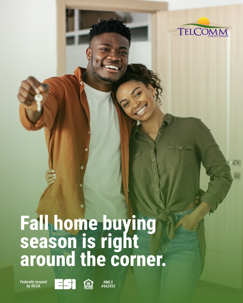 TelcommCU's tweet photo. Fall home buying season is right around the corner. Getting pre-approved now puts you ahead. TelComm home loans help members move with confidence. 

#HomeLoans #BetterThanBanking https://t.co/pQpzI1MlGW