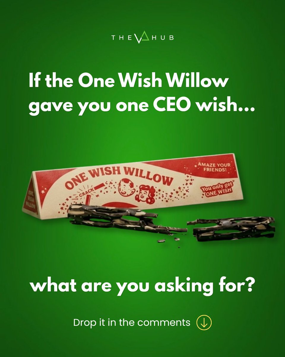 TheVAHubUS's tweet photo. “No, no, no…” because 1 wish only?! The pressure is REAL. 👀
So if you had just ONE CEO wish… what are you asking for? ✨
#BusinessOwnerLife #CEOLife #EntrepreneurHumor #OneWishWillow https://t.co/a7u8VNtFVC