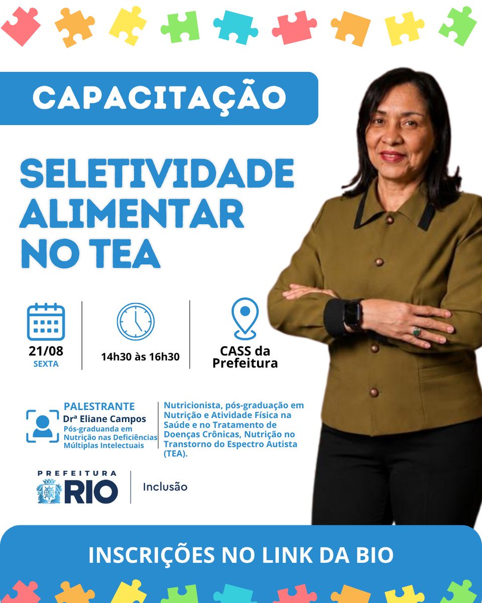 inclusaorio's tweet photo. Nutrição e Seletividade Alimentar no TEA

Como lidar com a seletividade alimentar no autismo de forma acolhedora e respeitosa? 💙 https://t.co/HM28g75PzD