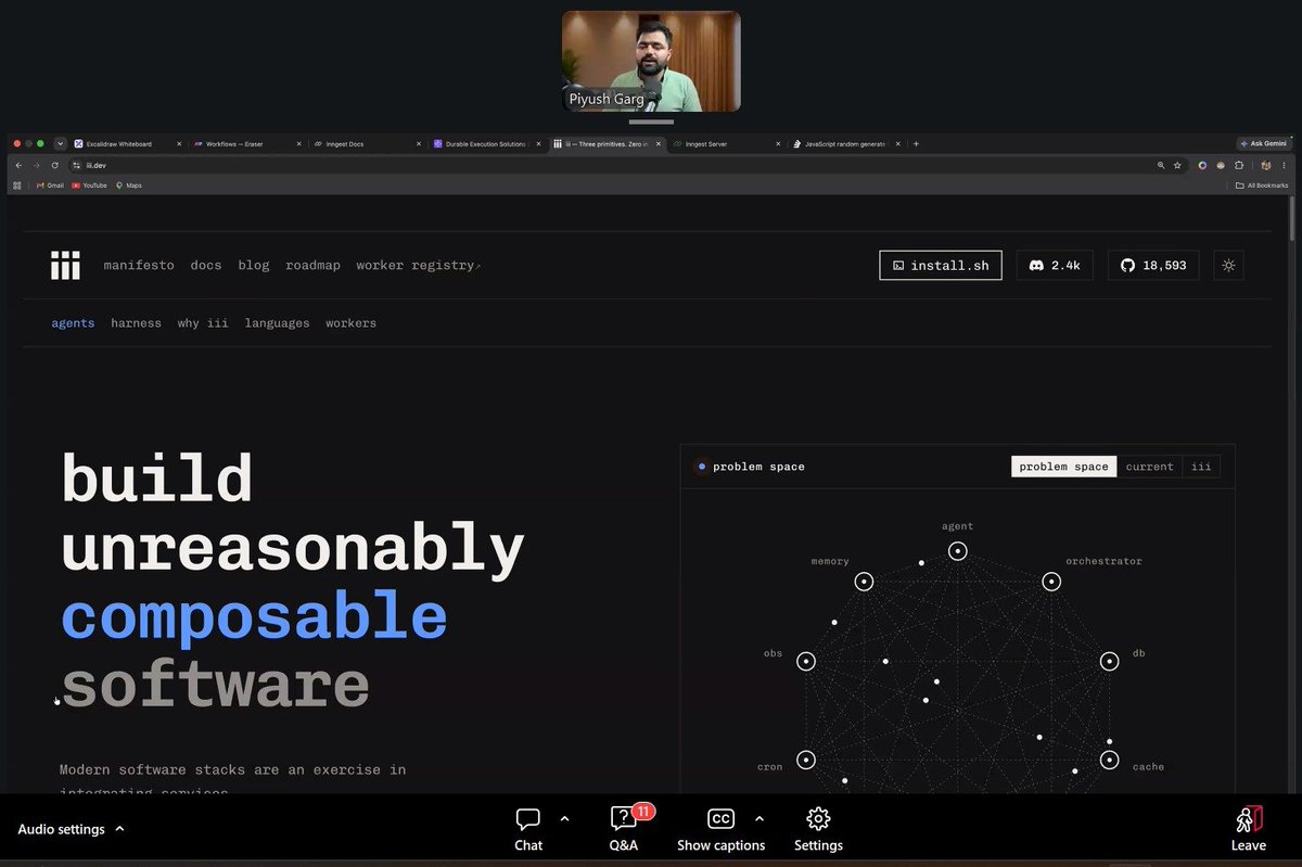 adiitya90's tweet photo. In today's GenAI class we learn about inngest, it's workflow and where to use it by @piyushgarg_dev sir and @Hiteshdotcom sir
- Why we need inngest
- What problem it solved
- How to use it in our project https://t.co/ti0Dg5TlSH