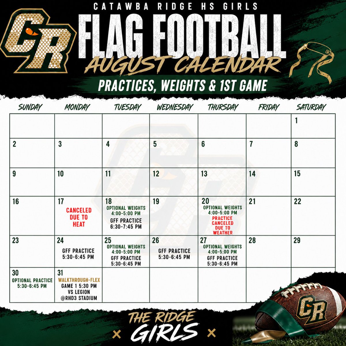 catawba_ridge's tweet photo. Flag Football August Calendar https://t.co/l42DNRD8QX