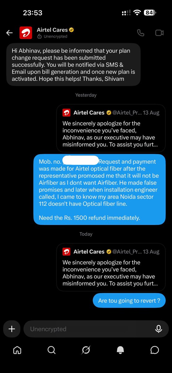 abhinav_mnavy's tweet photo. @Airtel_Presence what is the use of sending you details if you don't revert in DM https://t.co/wwZth2XEzI
