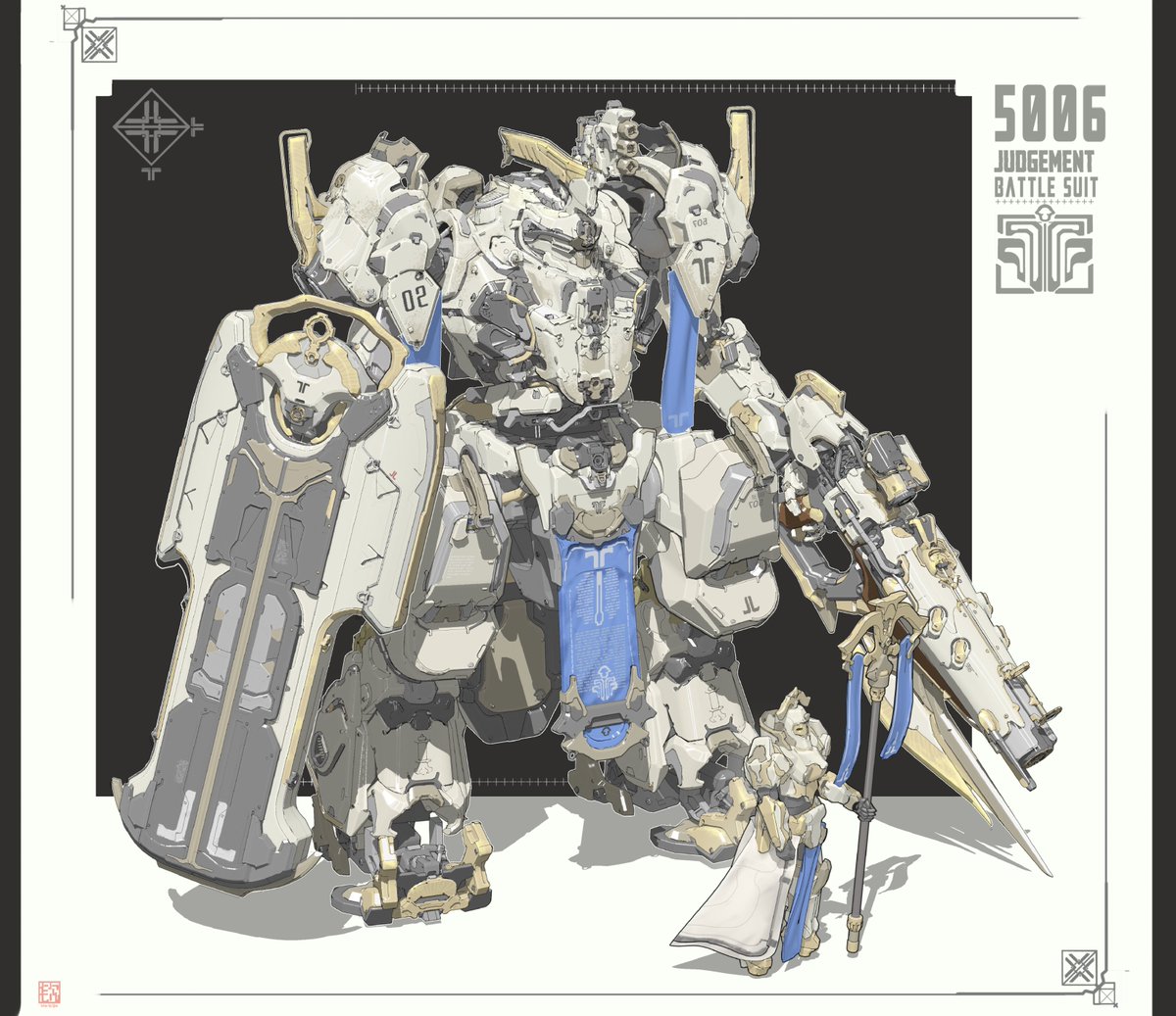 WeiYiQin7's tweet photo. The evolution of my knight battle suit design (2012–2025, same universe) https://t.co/pTgEOM87f8