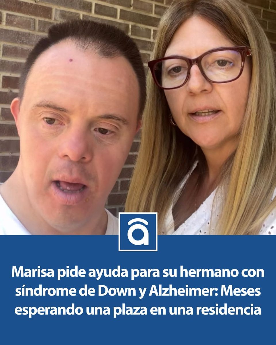 tododisca's tweet photo. Marisa pide ayuda para su hermano con síndrome de Down y Alzheimer: Meses esperando una plaza en una residencia. 

Marisa convive con su hermano Dani, de 46 años de edad. Dani es un chico con síndrome de Down que recientemente ha sido diagnosticado con Alzheimer. Debido a las necesidades de su hermano, Marisa asegura que "ya no puede estar más en casa" y lleva meses esperando una plaza en una residencia.

A través de su cuenta oficial de Instagram (@envejeciendocondown), Marisa trata de dar visibilidad a las personas adultas con síndrome de Down. En este sentido, muestra su día a día como persona cuidadora y también el día a día de su hermano Dani.

En el año 2024, la madre de Dani y Marisa enfermó, y terminó falleciendo en marzo de 2025. Todo este proceso fue muy duro para Dani, que empezó a desarrollar comportamientos raros e inhabituales en él.

Marisa decidió dejar su vida en el País Vasco para regresar a Madrid cuando su madre enfermó. Desde entonces, Marisa es la principal cuidadora de Dani, su hermano con síndrome de Down.

Esta ciudadana comenzó a interesarse por información de interés en relación a las personas con síndrome de Down. Sin embargo, la mayoría de información a la que accedía era sobre niños. Por este motivo decidió crear la página de Instagram @envejeciendocondown.

"De gente con hermanos con síndrome de Down y cómo envejecen no había nada", explica Marisa. Entonces optó por visibilizar su experiencia personal para hacer el camino más fácil a otras personas que atraviesan por la misma situación.

En prácticamente los últimos dos años, la vida de Dani ha cambiado de forma considerable. Estos cambios también afectan en la vida diaria de Marisa, debido a las necesidades que requiere su hermano las 24 horas del día.

Así, Marisa indica que lleva meses esperando una plaza para que Dani pueda entrar a una residencia especializada en Madrid, donde podrá tener atención las 24 horas del día y contar con el apoyo de profesionales.