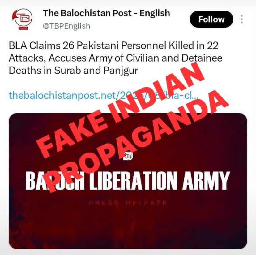 Breaking News: BLF's False Claims on Pakistani Military Casualties Exposed