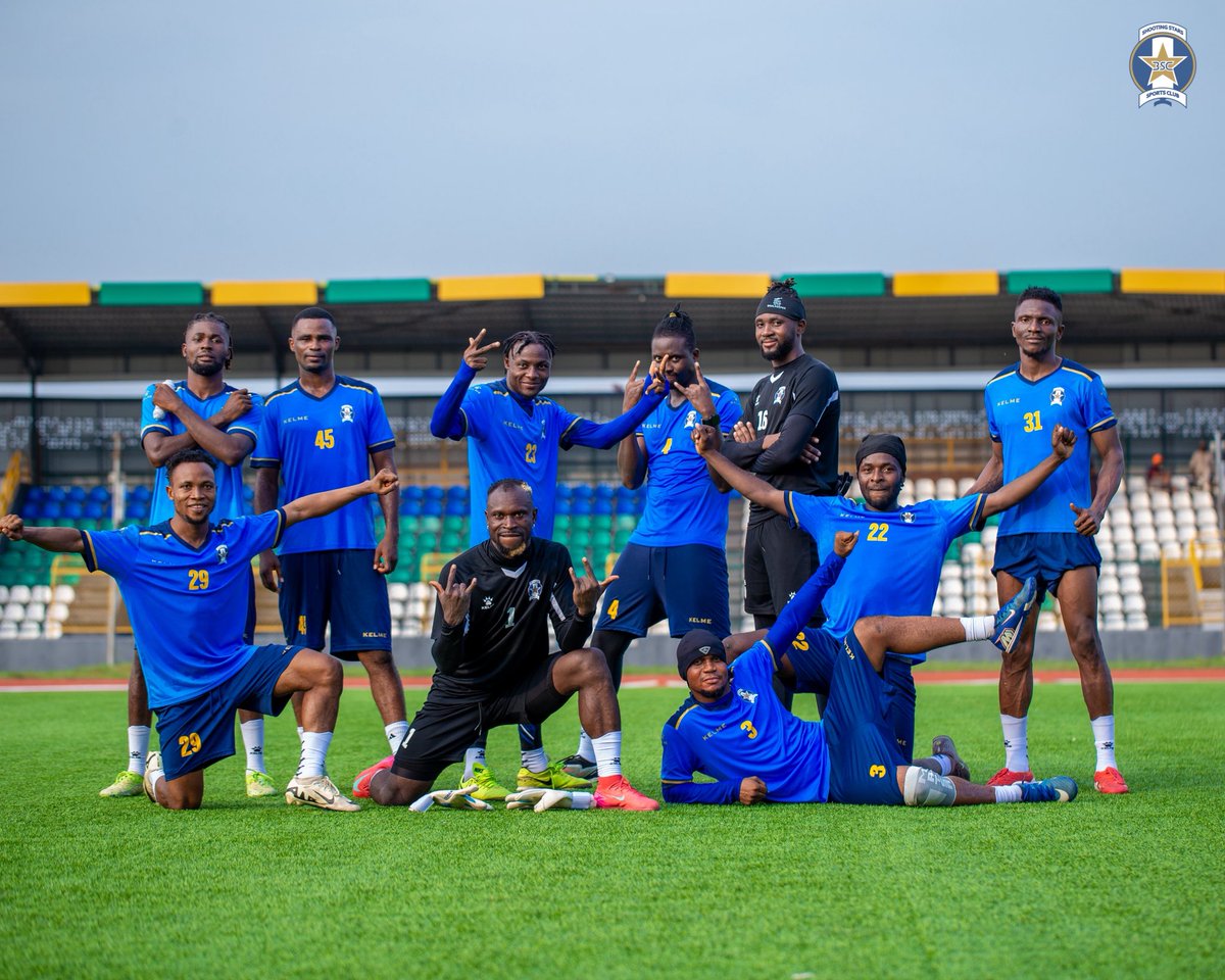 ShootingSc's tweet photo. DUEL KINGS 

The defence line took the bragging rights in today’s training duels 

Solid work from the backline.

#3SC | #UpShooting | #NPFL27 https://t.co/59fBacGbPp