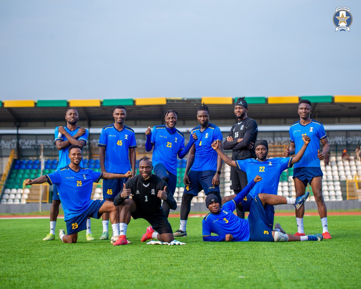 ShootingSc's tweet photo. DUEL KINGS 

The defence line took the bragging rights in today’s training duels 

Solid work from the backline.

#3SC | #UpShooting | #NPFL27 https://t.co/59fBacGbPp