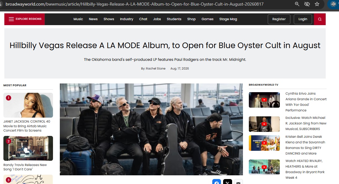 EdNPM's tweet photo. #MusicMonday is off to a great start for @hillbillyvegas as @BWWMusicWorld has posted a Feature about their #ALAMode LP and tour dates with @theamazingBOC - check it out: https://t.co/uyzD6al5Gc https://t.co/4V1CICXPqr