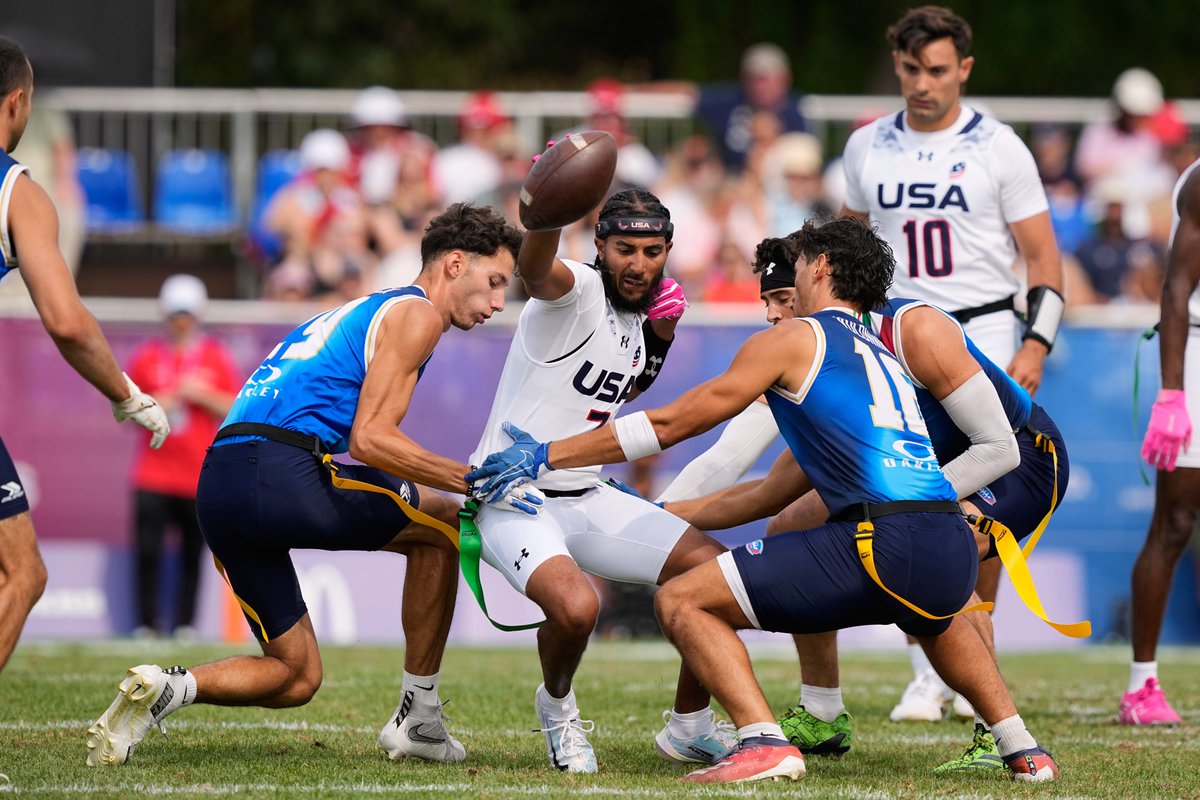NFL's tweet photo. In case you missed it... 

Watch the IFAF 2026 Flag Football World Championships for the Men’s and Women’s Gold Medal Games tonight at 8pm ET/5pm PT on @nflnetwork!

Men's Gold Medal Game: Italy vs. USA
Women's Gold Medal Game: Canada vs. USA https://t.co/styBt4jVZj
