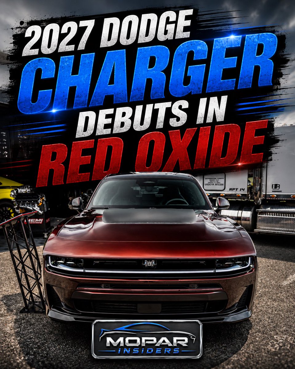 InsidersMopar's tweet photo. 2027 Dodge Charger Debuts In Red Oxide ๐ด๐ฅ
๐๐ https://t.co/7PVFsM7SKz
#Dodge #DodgeCharger #ChargerSIXPACK #ChargerDaytona #RedOxide #DodgeColors #MuscleCar #PerformanceCar #WoodwardDreamCruise #WoodwardAvenue #SRT #DodgeMuscle #Mopar #MoparOrNoCar #MoparInsiders https://t.co/28OK1YGm7Y