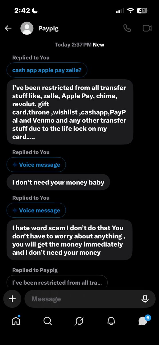 kayspremiumm's tweet photo. “do you have a functioning bank” 
😂😂😂😂 a million laughing emojis #fakepaypig #scam #twt #tributes #findom #finsubs #femdom #paypigs #contentseller #buyers https://t.co/C5TgaO3AYV