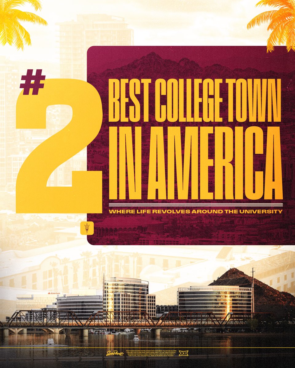 ASUFootball's tweet photo. Tempe, Arizona: The place to be 😎 https://t.co/Jn5e8fwyq2