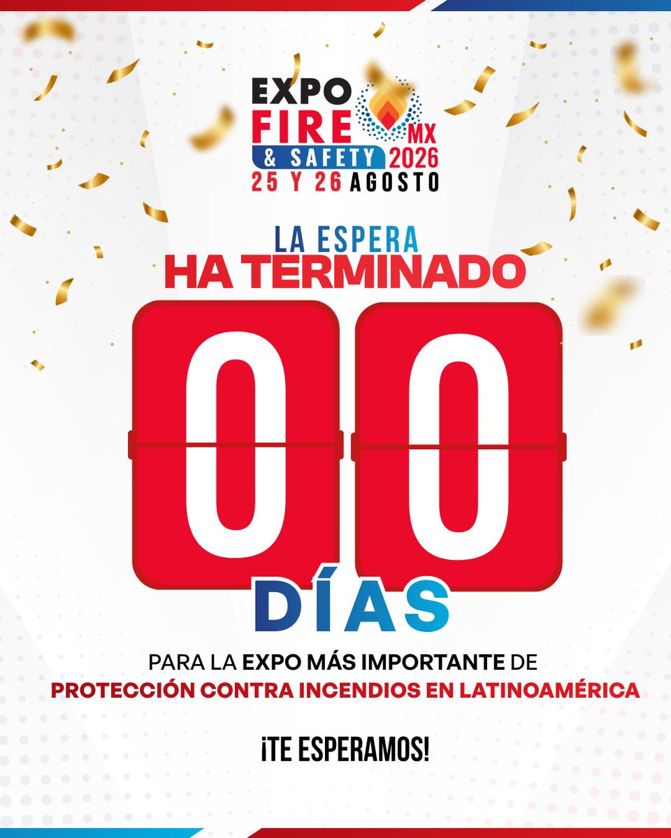 amracimx's tweet photo. 🎉 La espera ha terminado... ¡ES HOY!   

¡Nos vemos en la Expo Fire &amp; Safety 2026! 

📅 25 y 26 de agosto 
📍 WTC, CDMX  ¡

Te esperamos! 🔥  

#AMRACI #ExpoFire #QueElFuegoNoApagueNingunaVida https://t.co/9EDKTZaK84