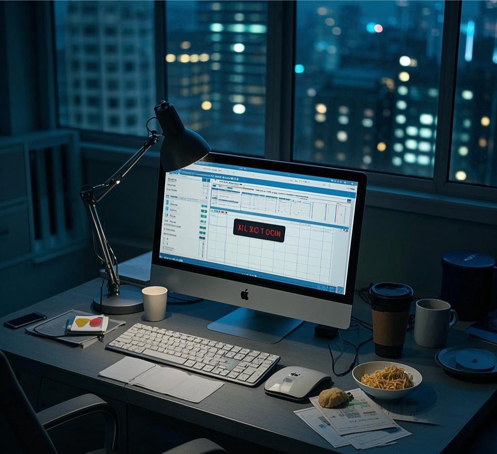 walidelhakim6's tweet photo. Working late at the desk, coffee’s my only coworker today. That pending report can wait just a little… nah, better get it done before tomorrow’s rush. https://t.co/WIHihOwlBO