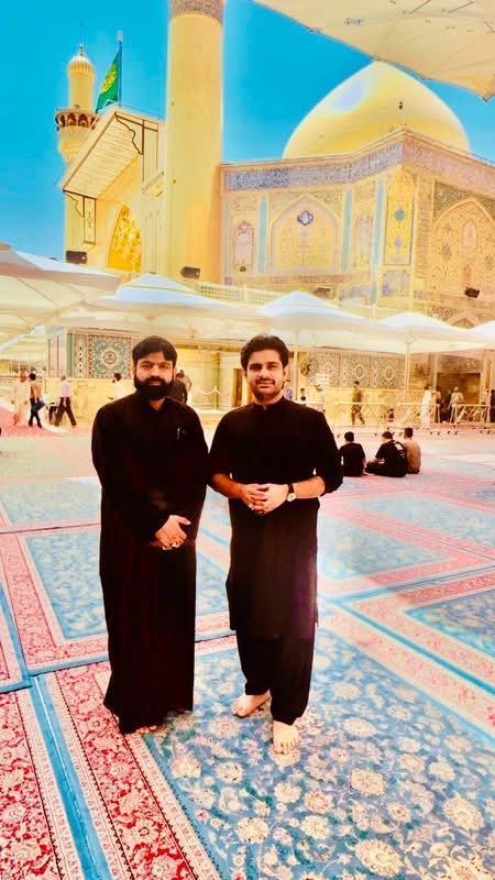 SyedKumailHShah's tweet photo. A truly blessed moment in Najaf Ashraf, Iraq, visiting the sacred shrine of Mola Ali (A.S.). Standing in this holy place, I prayed from the heart for Pakistan’s safety, peace, stability, and prosperity. May Allah protect our beloved homeland and bless its people. 

#NajafAshraf #Iraq #MolaAli #ImamAli #Pakistan