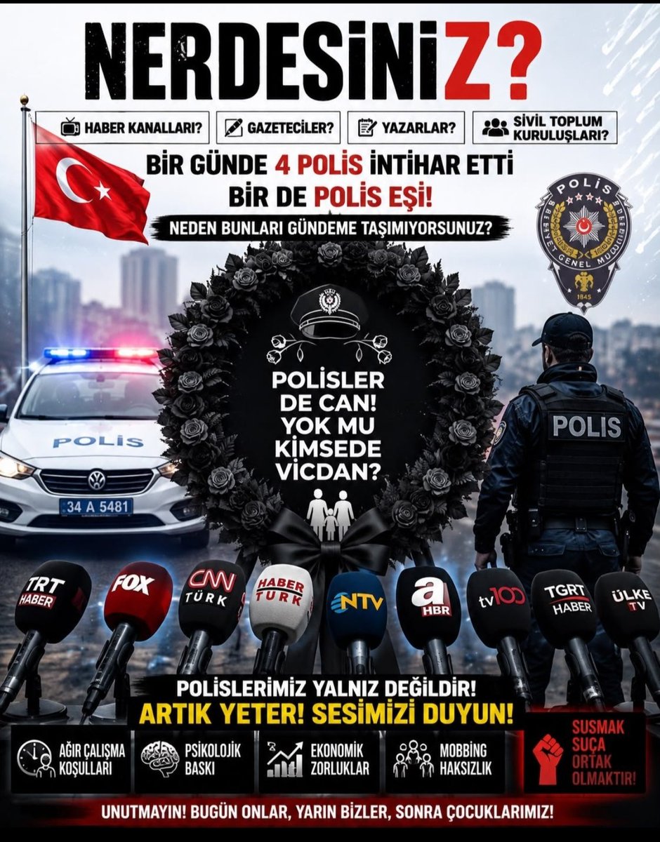 cicekrumeys's tweet photo. Tedbirleri alınmadıkça;

Her intihar bir cinayettir!

#PolisleriYaşatın https://t.co/8UFPr09XVz