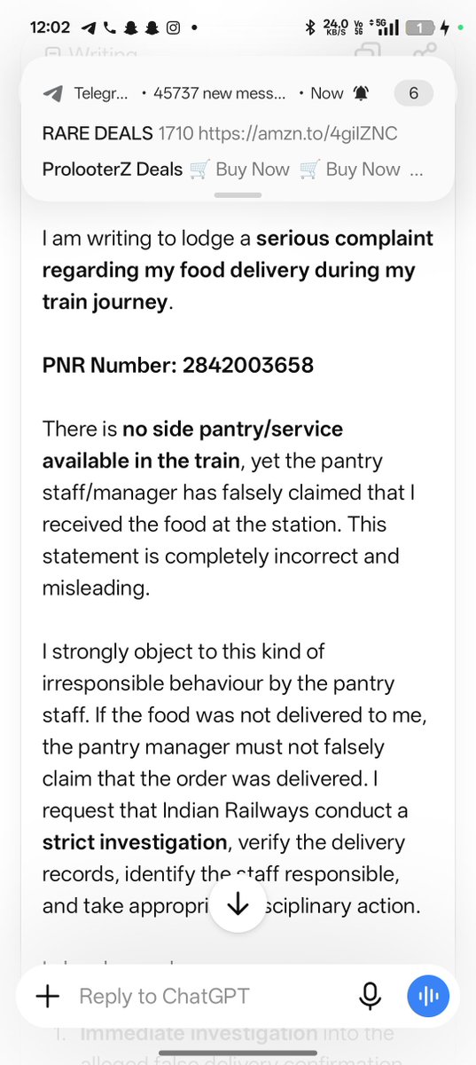 AdityaShroff8's tweet photo. @IRCTCofficial @railcomplaint  my pnr number is 2042003658 and my numbers is 9905467023 i want my money back and stop this corruption and improve your food quality don't serve rotten food and less quantity https://t.co/5YG4aR09gn
