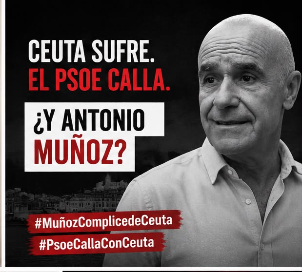 mcarlamay's tweet photo. ¿Qué tiene que pasar en Ceuta para que Antonio Muñoz diga algo? Los sevillanos merecen conocer su posición. #MuñozComplicedeCeuta #PsoeCallaConCeuta https://t.co/bAUTIZaLzA