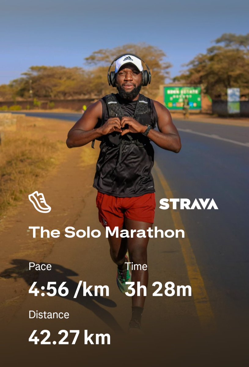 IrvinMangulama's tweet photo. Woke up. Felt crazy. Ran a solo marathon. No plans, no pacers, just vibes. 🏃🏾‍♂️🔥 https://t.co/wBRyN1rBGr
