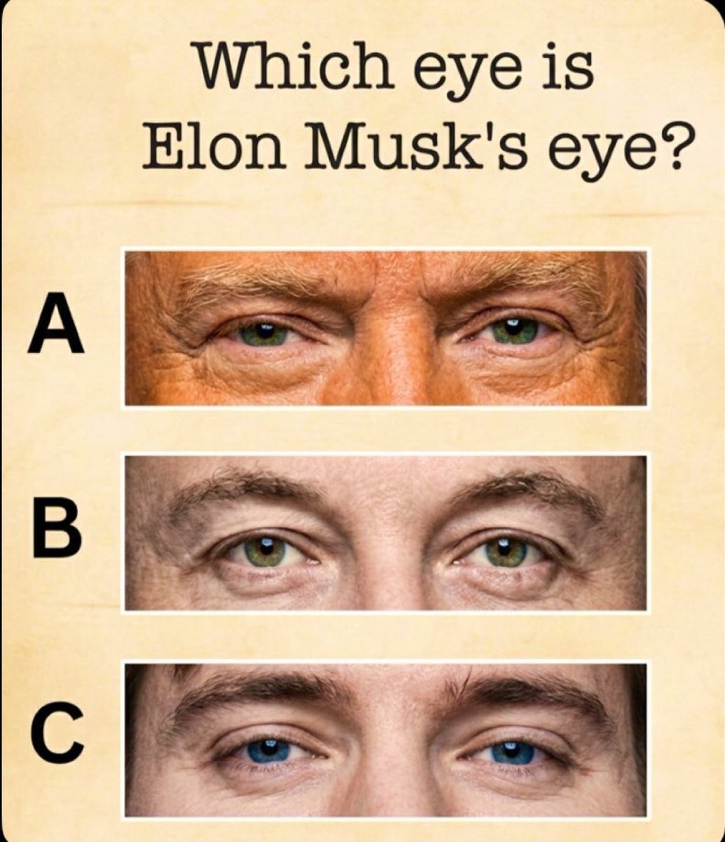 WGreats93870's tweet photo. Think you can identify the real Elon Musk eye?

Nobody can do it https://t.co/3N7c49mK1o
