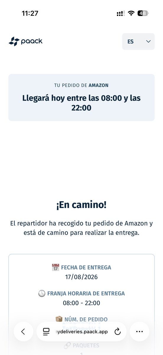 j_olmo14's tweet photo. @AmazonHelp Hola @amazon, hice un pedido el 3 de agosto y la empresa Paack, que son unos impresentables, llevan dos semanas con el pedido retenido, mintiendo con las entregas y cada día ponen una nueva fecha. Solucionarlo ya!!! HDLGP https://t.co/FQJDZd0wEs