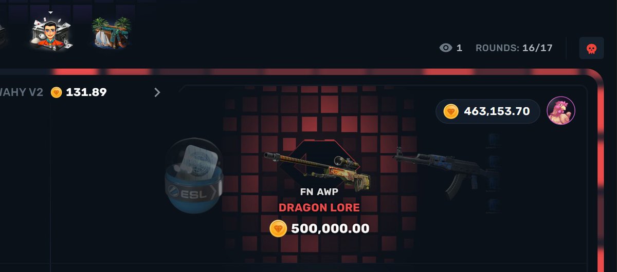 CS2_Gem's tweet photo. 6 PLAYER BATTLE - 2,117.97 TO 510,315.62 COINS! 🤯

THE BOT PULLED A SOUVENIR DRAGON LORE ⁉️

LIKE + RT + TAG A FRIEND FOR A CHANCE TO WIN 100 COINS! 💜 https://t.co/zXUqL9Q0iU