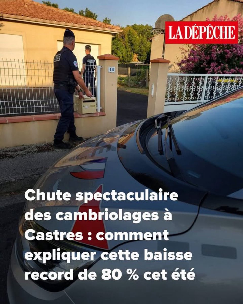 LBleuBlancRouge's tweet photo. 🔴 À Castres, mairie RN depuis mars 2026, les cambriolages ont baissé de 80% par rapport à l’été dernier. 

Bravo @FlorianAzema_81 et bravo à la police ! 👏🏻

🗞️ (La Dépêche) https://t.co/XzAEKRQF79