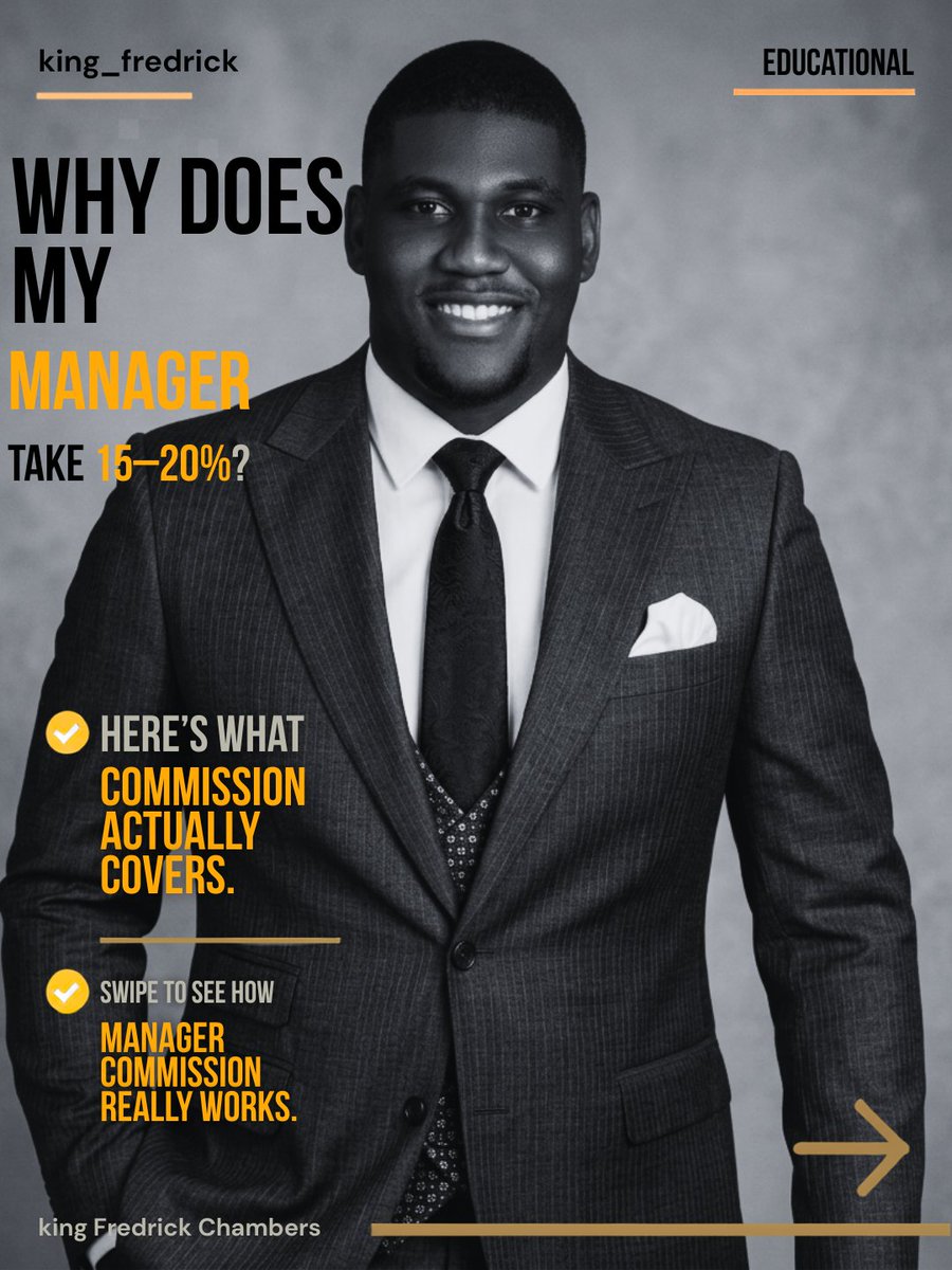King___fredrick's tweet photo. Why does my manager take 15-20%?
A lot of artists ask me this.

So let's break down what that commission actually covers and how it should work. https://t.co/tTzOdqxs7G
