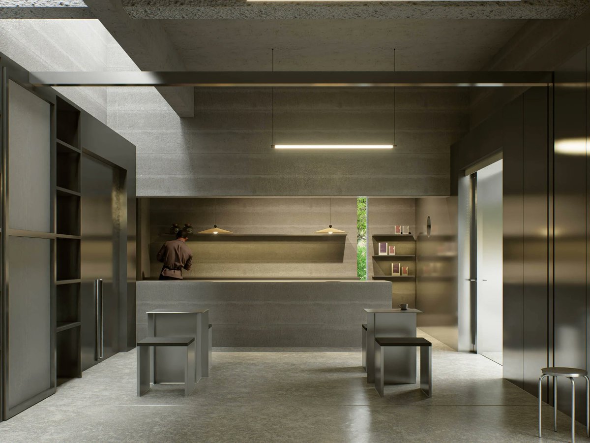 arqcommx's tweet photo. ¿Y si la piedra vieja fuera el material más valioso del proyecto? SHIJI COMMONS, en Zhuhai, China, reutiliza dos casas tradicionales. StudioTiltedCircle conserva sus muros, incorpora concreto y metal, y abre nuevos vacíos para llevar luz al interior. https://t.co/ihxT0327ZM