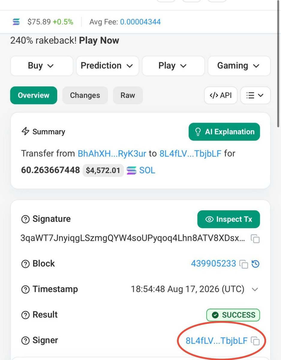 Carl_JohnsonSol's tweet photo. CJ just claimed the fees.

Verify the signer on-chain yourself 👀

solana:Bmv7ho39ijT6ur3GSN3GK4bxZnwM7qrf1ReF5qYfpump https://t.co/G4jQS0n4wt