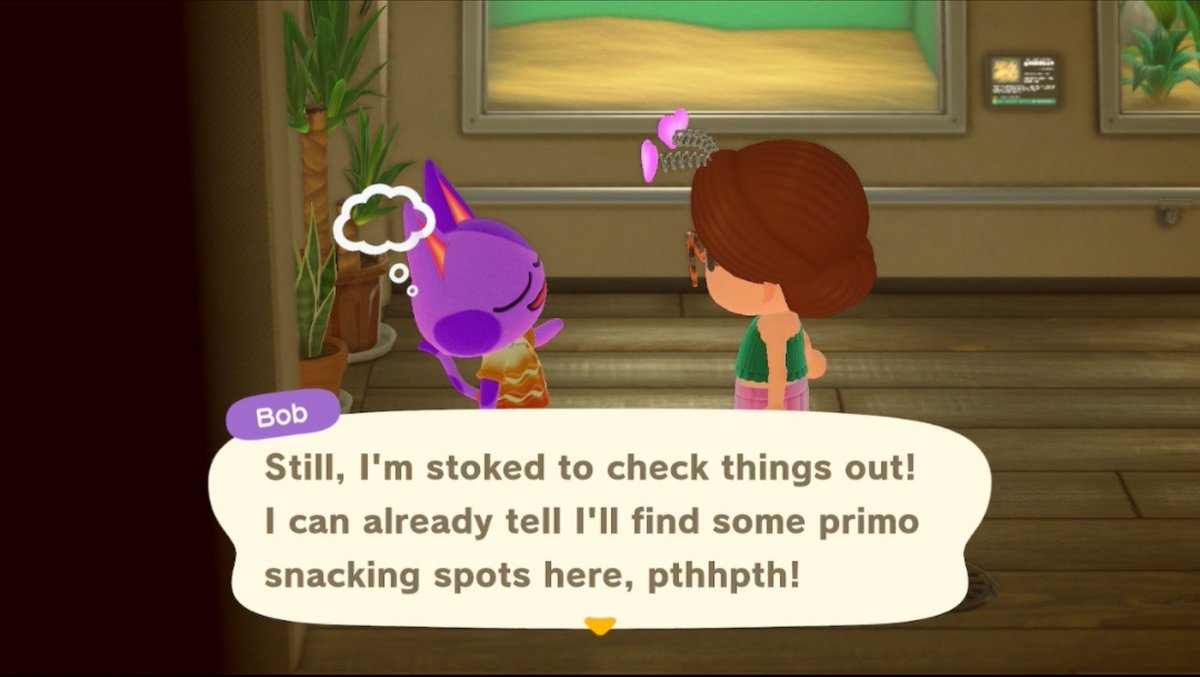 jendewph's tweet photo. I SAW BOB!! ON MY TITLE SCREEN when I opened #ACNH I SHOUTED!!! #BOBACNH ON #DAIDREAM!!!! I Ran all over to find him oh noe- it was a Fever #Dream.. went to the Museum and Found Bob!! In the Bug Section 😫😮‍💨 ofc #Smirk #HeartBopper #BobCatACNH https://t.co/jOaPngqcQt
