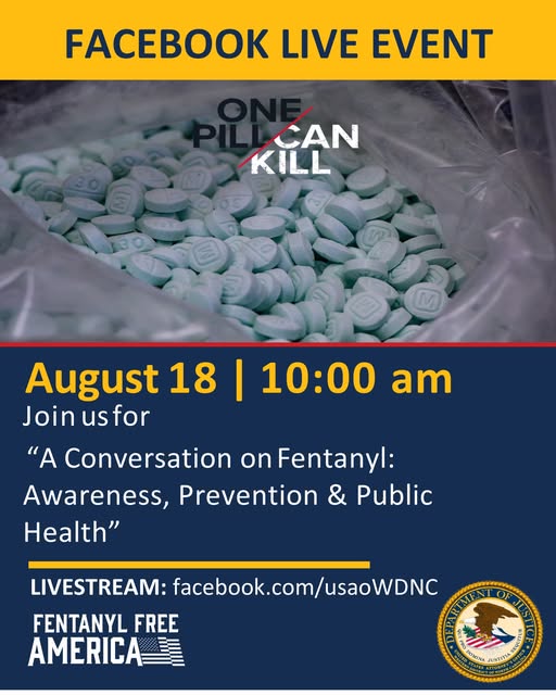 DEAATLANTADiv's tweet photo. Join us Live tomorrow August 18th, at 10am for "A Conversation on Fentanyl: Awareness, Prevention &amp; Public Health" with Assistant Special Agent in Charge, Eric Conaway

Livestream: https://t.co/JODjnYzG9y https://t.co/uP8E8EQ0fv