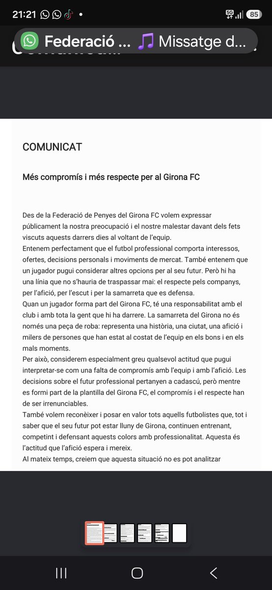 FPGironaFC's tweet photo. Comunicat de la Federació de penyes del Girona FC 
@GironaFC https://t.co/LxXyPqOYXD