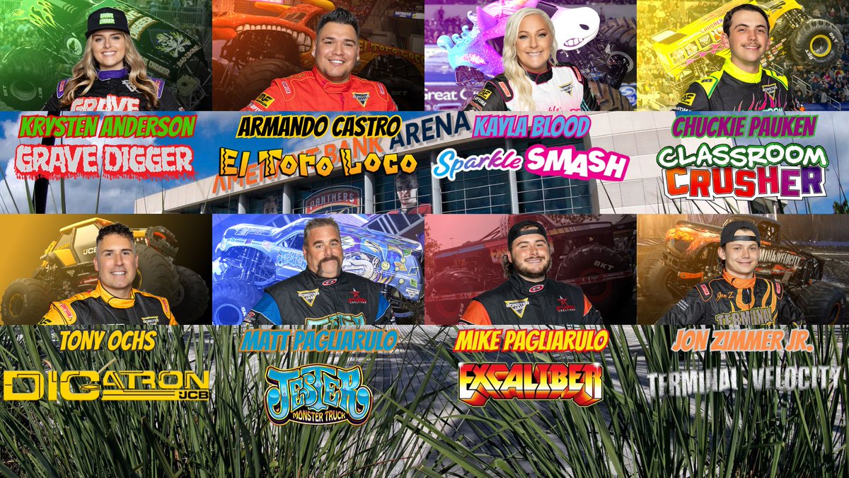 SparkleSmashDom's tweet photo. The Monster Jam Superstars head to The Sunshine State to pay a visit to the 2-Time Stanley Cup Champion... Florida Panthers!

#MonsterJam | #TeamSparkleSmash 🦄🩷 https://t.co/xfypO3Ynz4
