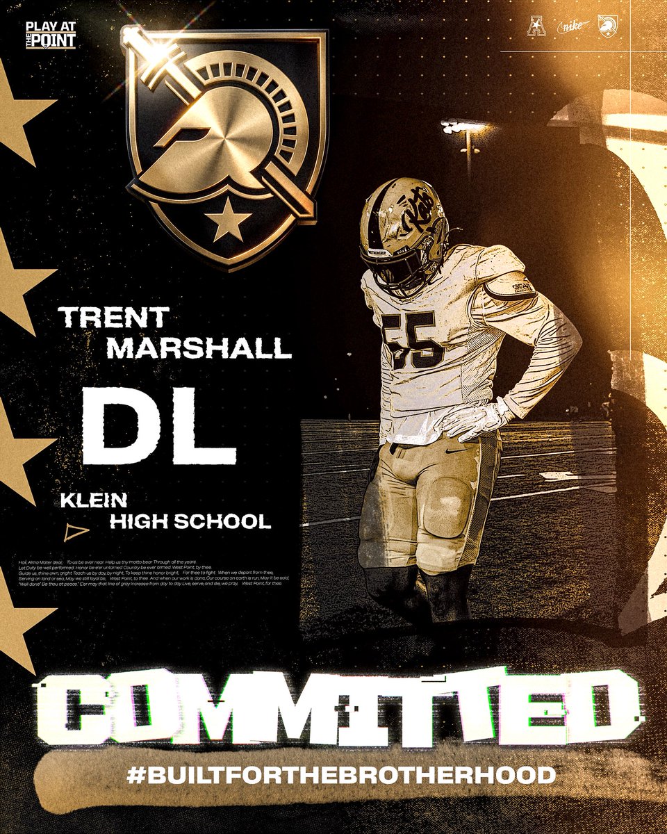 Trent_Marshall1's tweet photo. Thank you to all the coaches and players for showing me the love all of you have for each other and for me and my family. Time to get to work!
@KleinFootball25 @TheMothersh1p @Coach_DPerez @Coach_Morton60 @ArmyWP_Football @CoachJeffMonken @cblackshear @PRTYNTHABAKFLD https://t.co/XCDmgKqtzr
