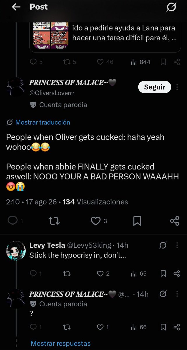 Unrandom536's tweet photo. @OliversLoverrr  Maybe, just maybe, it's because Oliver's personality is a piece of shit. A 19-year-old bully harassing teenagers, it's obvious people want to see him suffer https://t.co/JyBomILBng
