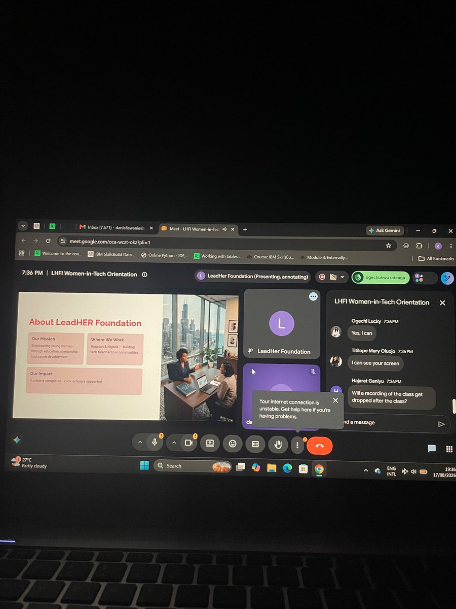 MoonChi222's tweet photo. Today marks day one of my data analyst journey with the LeadHer Foundation! Excited to build the skills needed to make data-driven decisions.

#DataAnalytics #LeadHerFoundation #LearningJourney #TechCommunity https://t.co/cECB1yGUdd