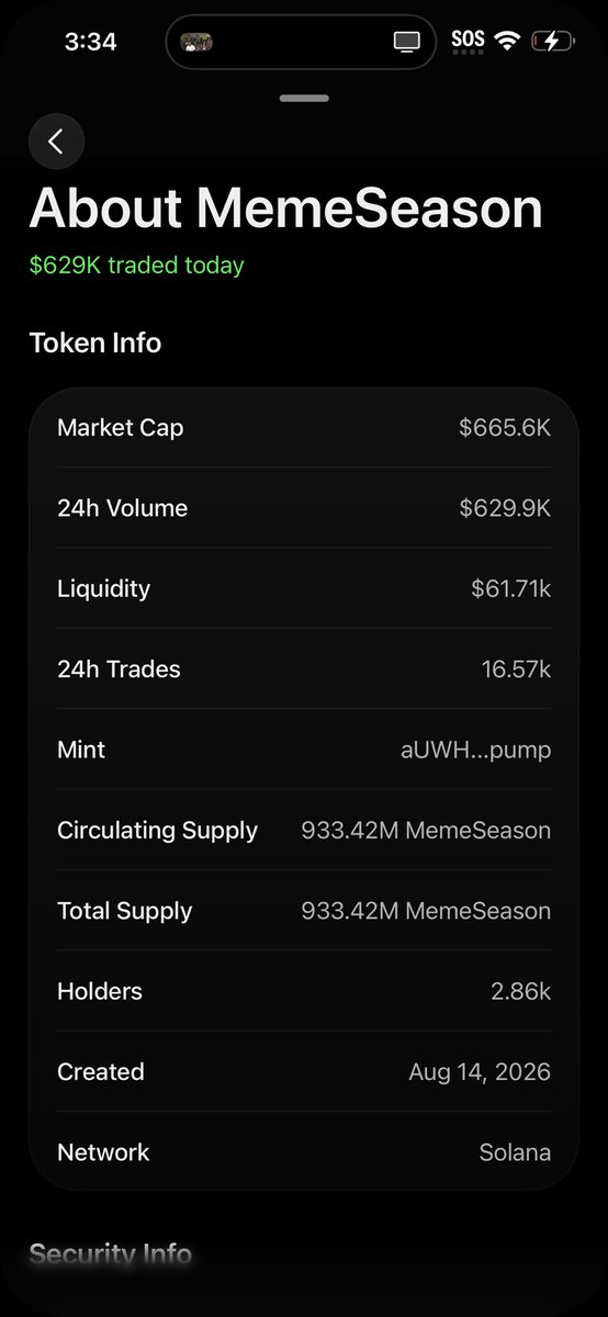 bk4prezy's tweet photo. $MemeSeason Doing Numbers Fr 🔥 Been Down Since 100k , 1M Cap In 3 Days 🛣️ https://t.co/dea09XoRto