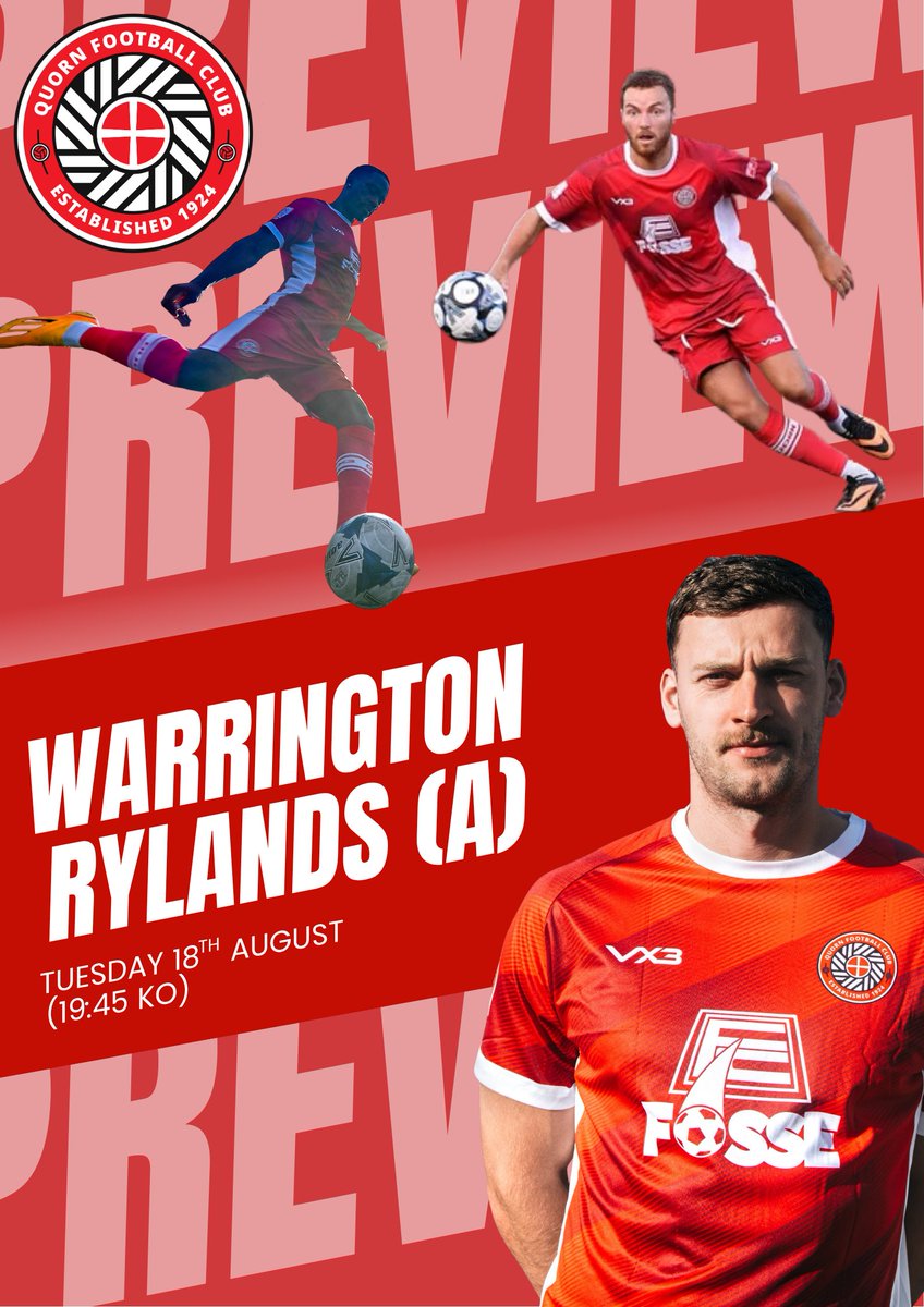 QuornAFC's tweet photo. PREVIEW: Warrington Rylands (A). Kurt Barnes previews another first as Quorn make a debut trip to Warrington Rylands.
https://t.co/4DzBvuxko0
#WeAreQuorn #UTQ #QFC #QuornFC #TheDons #TheMethodists⛪️ #TheReds🟥 #TheVeggies🥦 #TheVillagePeople👮👷🪖🏍🤠 https://t.co/jSFiCTwPcU