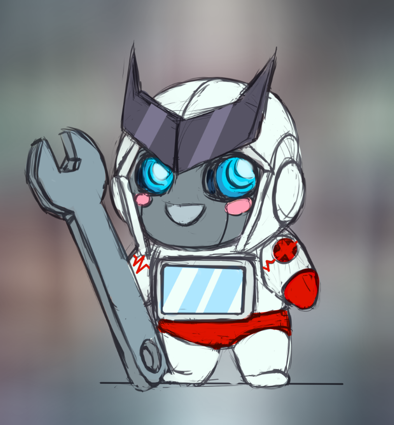 Taleea_FromDA's tweet photo. Concept  "Mini-Medic" - I really wonder if I should do something with the little handful of a doctor. What do you think? XD 
(Based of the plushy I've made for myself)
#Transformers #Ratchet #TFratchet #Generation1 #minimedic #chibi https://t.co/3TQRW2Dioq