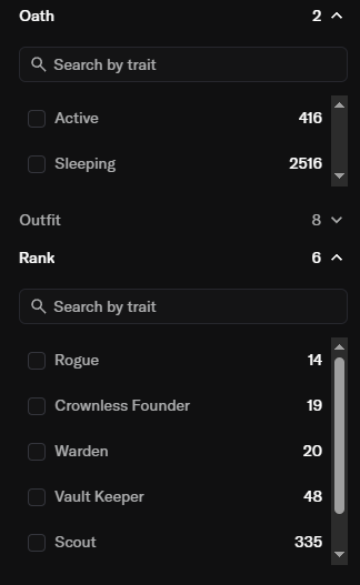SherwoodsNFT's tweet photo. How to choose a SHER on @opensea 🌲

You can buy SHER NFTs directly on OpenSea and check their traits before buying.

The most important trait is Rank, which determines the NFT’s earning tier:

→  Scout = Tier 1
→  Rogue = Tier 2
→  Warden = Tier 3
→  Vault Keeper = Tier 4
→  Crownless Founder = Tier 5

Higher tiers have more earning weight, which means a larger share of the rewards pool.

You can also check:
→  Oath — Sleeping or Active
→  Ascension — Unfused, Twin-Bound or Triune

Important:
The Rank stays with the NFT when it is sold.

Any assets already inside the NFT’s chest also move with the NFT.

After a sale or transfer, the Oath resets to Sleeping, so the new owner must wake the NFT again to become eligible for future reward rounds.

Choose wisely. 🏹