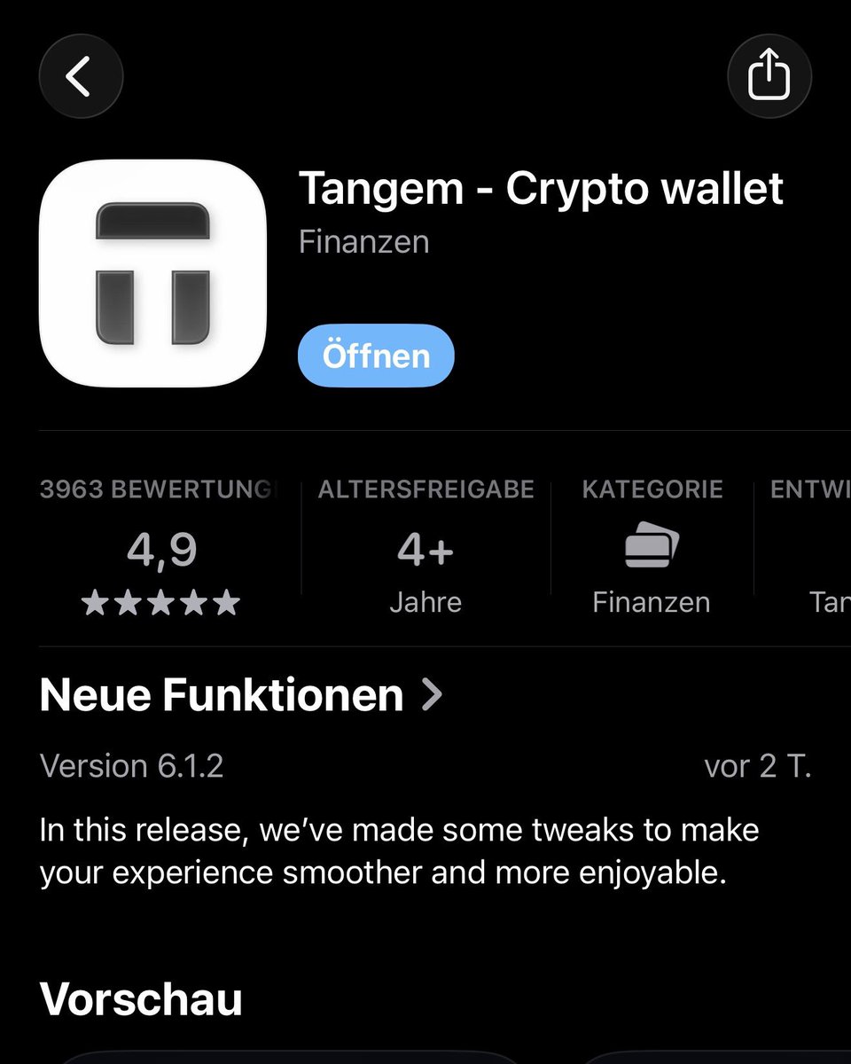 Marko_wi's tweet photo. 4.9 ⭐ in the App Store with almost 4,000 ratings.

Great to see the Tangem community growing and self custody becoming easier and more accessible every day. 🚀

And we’re just getting started.

#Tangem #SelfCustody #Crypto #Bitcoin https://t.co/9MW3oCT4Wr