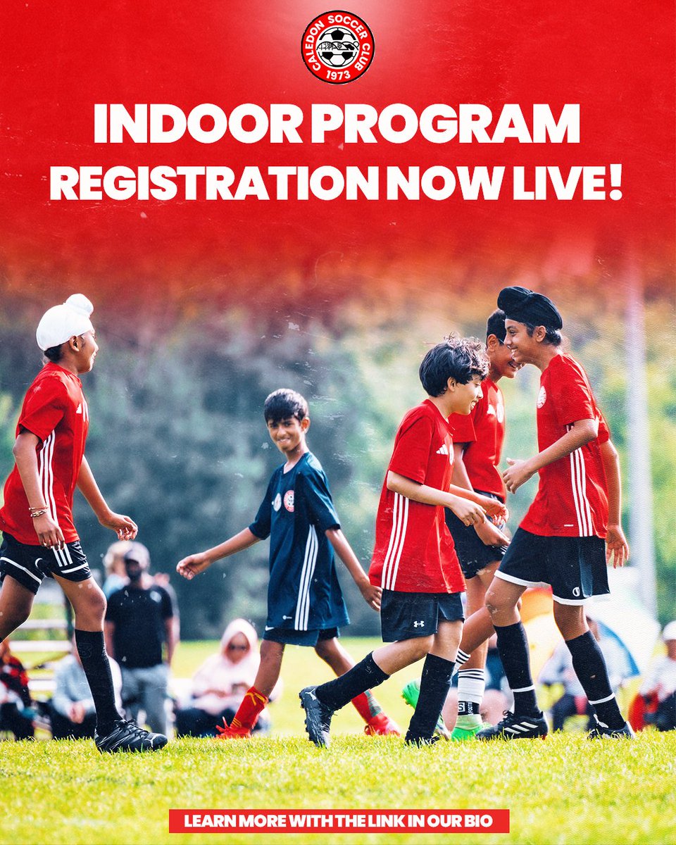 CaledonSC's tweet photo. Don't miss your chance to play this fall and winter 🌱
Indoor House League registration is open now, head to our website to sign up!
#CaledonSoccer #CYSC #CaledonON #HeartOfCaledon #YouthSoccer https://t.co/lkk8FpVZmQ