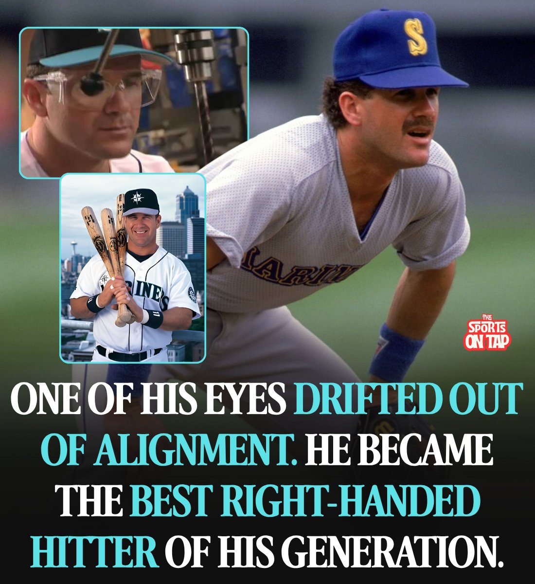 thesportsontap's tweet photo. Edgar Martinez had a condition where one of his eyes drifted out of alignment.

His own team's eye doctor said he was basically one-eyed at times.

He became the greatest designated hitter who has ever lived and the award is named after him.

Start with how close this career came to never happening.

He was born in New York City in 1963. His parents split when he was two, and he went to Puerto Rico to be raised by his grandparents in Dorado. At 11, when his parents reconciled and wanted him back in New York, he chose to stay with his grandparents.

His grandfather worked two jobs. Edgar has said that's simply how he learned work was supposed to be done.

As a kid he watched Roberto Clemente lead the Pirates to the 1971 World Series and decided baseball was it.

But nobody was coming for him. He was going to college classes and working night shifts on an assembly line at an electric factory in Puerto Rico for about $4 an hour, and the dream was dying.

He didn't sign a professional contract until just before his 20th birthday.

The Seattle Mariners gave him a $4,000 bonus.

Then in his first professional season, he hit .173 with zero home runs.

Now the eyes.

Edgar Martinez has strabismus. The muscles of his right eye are weaker and intermittently pull the eyeball outward, so his eyes don't work in tandem. When it happens, the brain temporarily shuts off the information coming from that eye.

He'd had it his entire life. Kids made fun of him for it at school.

Nobody caught it until a Mariners team physical in the minor leagues, when optometrist Dr. Douglas Nikaitani found it.

Think about what that means for the job.

A hitter has about four tenths of a second to decide whether a 95 mile per hour baseball is worth swinging at. Edgar Martinez was doing that with one eye periodically dropping out of the equation. He learned to duck his head and tuck his shoulder when he lost a pitch mid-delivery.

So he trained his eyes.

For nearly TWO DECADES, Edgar Martinez did daily eye exercises. Every day. For his entire career.

In the late 90s he added a specialist named Tom Davidson, who built him a system using fast-moving tennis balls to train pitch recognition. Teammates started calling him the eye guy.

And he almost never talked about the condition publicly, because he refused to let anyone think he was making an excuse, and he didn't want to hand pitchers information.

What he built out of all of that is absurd.

Two batting titles. Seven All-Star teams. A .312 career average with a .418 on-base percentage. Eighteen seasons, all of them with Seattle. The first player to spend his entire career as a Mariner and reach Cooperstown.

He hit the double in 1995 that saved baseball in Seattle.

Major League Baseball named its annual award for the best designated hitter the Edgar Martinez Award.

And when he prepared his Hall of Fame speech in 2019, he did exactly what he'd done with everything else. He practiced it.

His reasoning: "I think it's like anything. If you want to do it right and do well, you have to practice."

A factory worker from Dorado with a $4,000 bonus, a .173 first season, and one eye that wouldn't cooperate.

He just decided to out-work all of it, one day at a time, for twenty years.

For more stories like this, follow us on any platform @thesportsontap